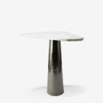 Side Table Curve Black White 64x52cm