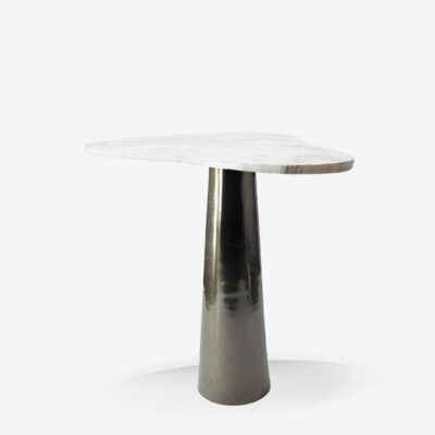 Side Table Curve Black White 64x52cm