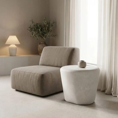 Side Table Fedris White Ø60cm (2)