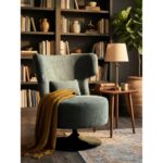 Swivel Armchair Canvas Green