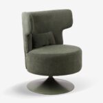 Swivel Armchair Canvas Green