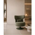 Swivel Armchair Canvas Green (2)
