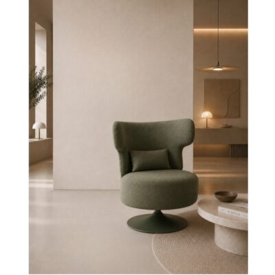 Swivel Armchair Canvas Green (2)