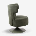 Swivel Armchair Canvas Green (4)