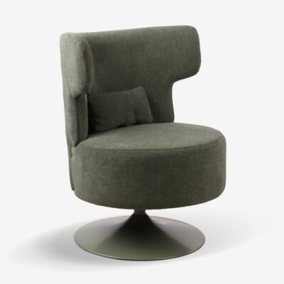 Swivel Armchair Canvas Green
