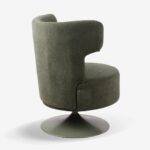 Swivel Armchair Canvas Green (5)