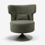Swivel Armchair Canvas Green (6)