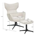 Swivel Armchair + Hocker Jules Yellow (10)