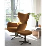 Swivel Armchair + Hocker Jules Yellow (3)