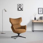 Swivel Armchair + Hocker Jules Yellow (4)
