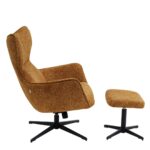 Swivel Armchair + Hocker Jules Yellow (5)