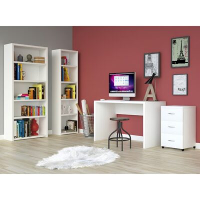 Bookcase Lines White 79x180cm (2)