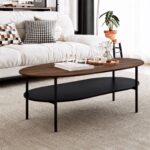 Coffee Table Oval Black Walnut 110x70cm (2)