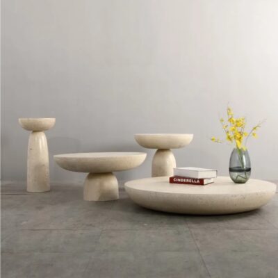 Coffee Table Poros Beige Ø65cm (3)