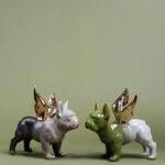 Deco Figurine Angel Wings Dog Green (3)