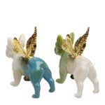 Deco Figurine Angel Wings Dog Green (6)