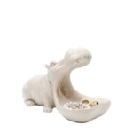 Deco Figurine Hungry Hippo Greige 17cm