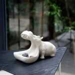 Deco Figurine Hungry Hippo Greige 17cm (2)