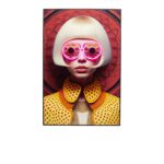 Framed Picture LED Fancy Blonde Lady 55x75cm