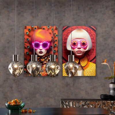 Framed Picture LED Fancy Blonde Lady 55x75cm (2)
