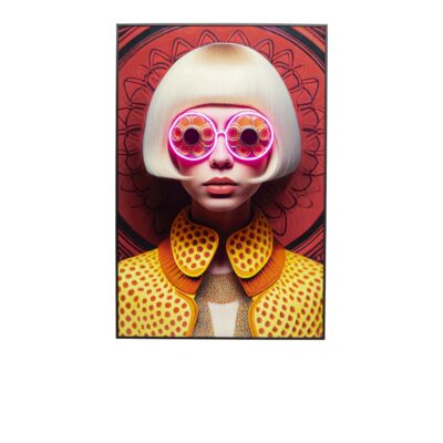 Framed Picture LED Fancy Blonde Lady 55x75cm