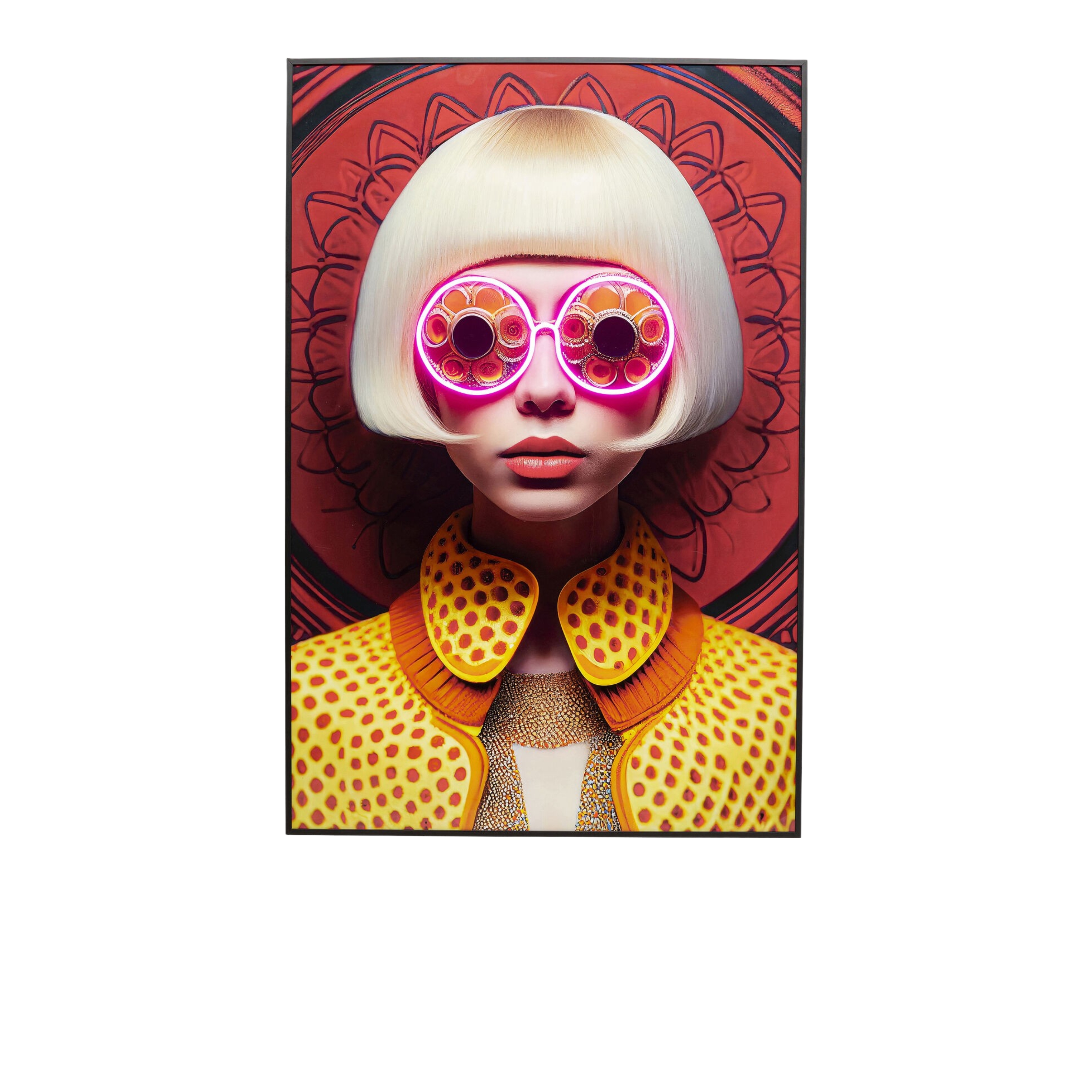 Framed Picture LED Fancy Blonde Lady 55x75cm Framed Picture LED Fancy Blonde Lady 55x75cm