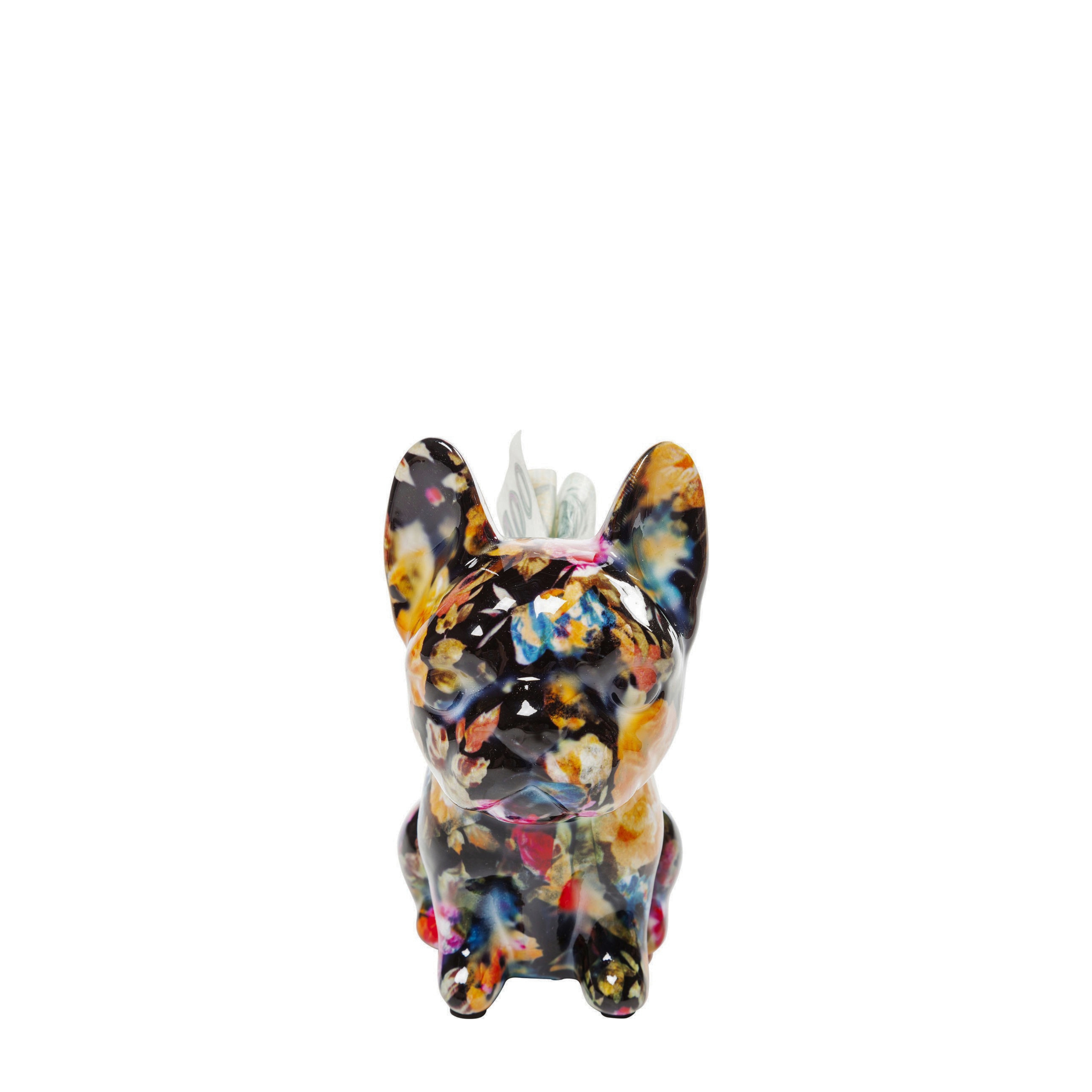 Money Box Dog Fiore Black 12cm
