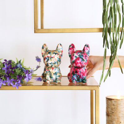 Money Box Dog Fiore Pink 12cm (2)