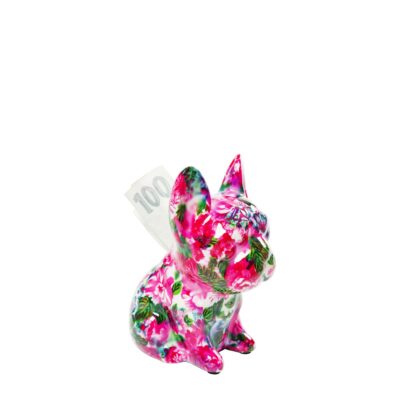 Money Box Dog Fiore Pink 12cm