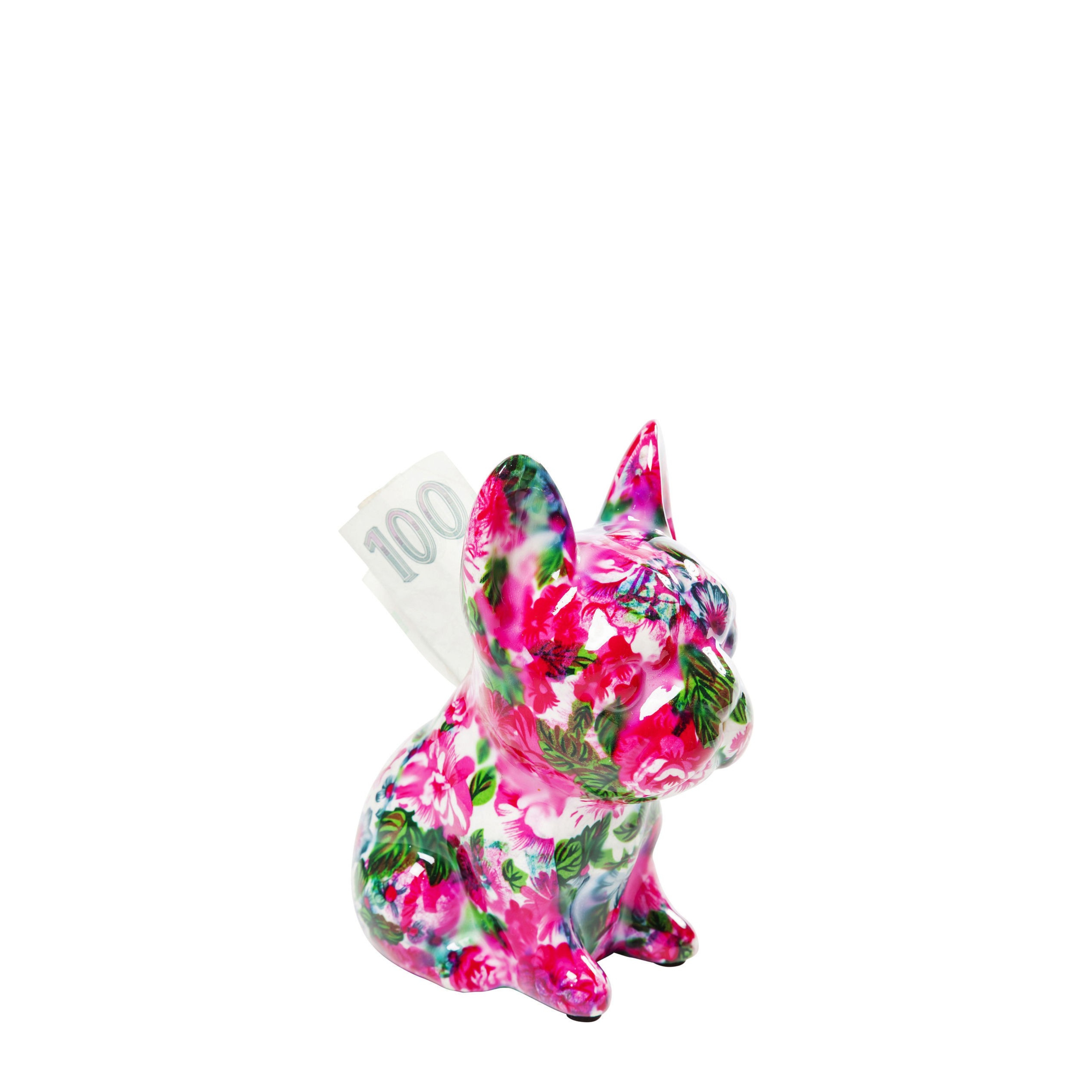 Money Box Dog Fiore Pink 12cm Money Box Dog Fiore Pink 12cm