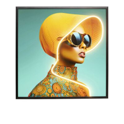 Picture LED Sun Hat Woman Yellow 80x80cm