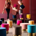 Stool Cherry Black Brass Ø35cm (4)