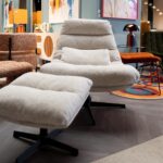 Swivel Armchair + Stool Columbia (3)