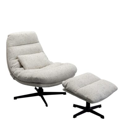 Swivel Armchair + Stool Columbia