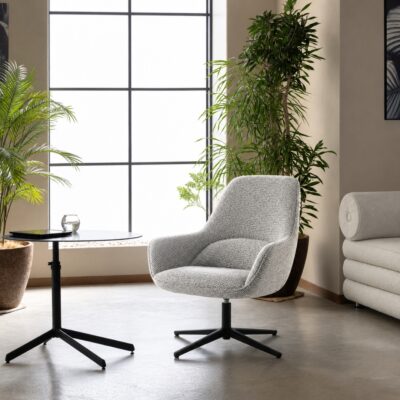 Swivel Armchair Tiffany WhiteGrey A