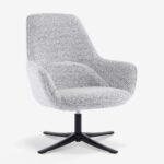 Swivel Armchair Tiffany White Grey