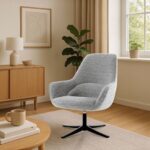 Swivel Armchair Tiffany White Grey (3)