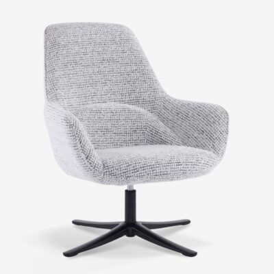 Swivel Armchair Tiffany White Grey
