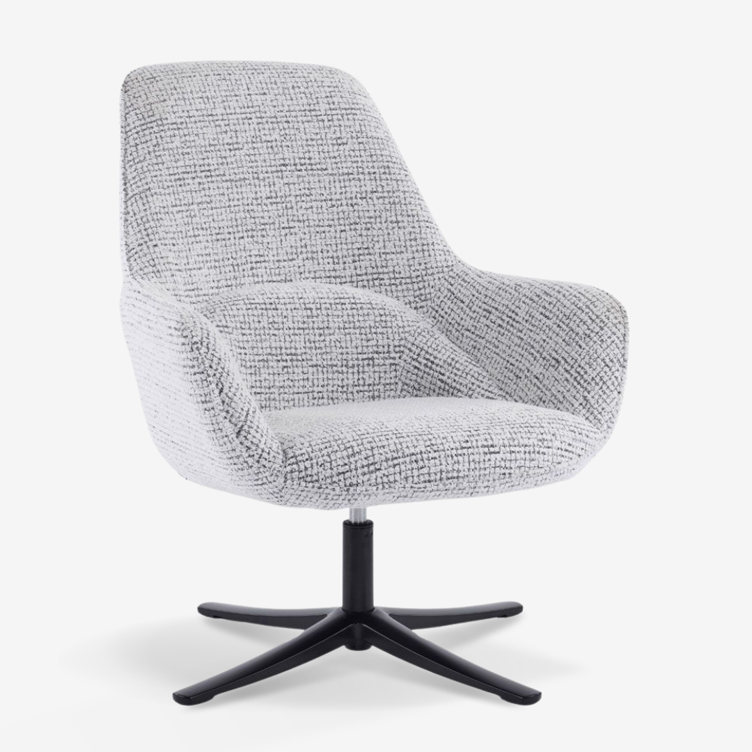 Swivel Armchair Tiffany White Grey